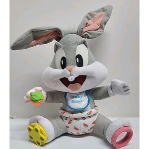 1995 TYCO Looney‎ Tunes Lovables Baby Bugs Bunny Plush Toy Mirror Squeaks